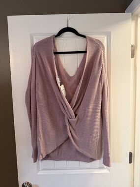NWT: Lavender Twist-Back Sweater